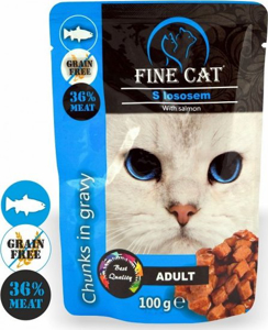 Picture of Fine Cat kapsička Grain-Free Adult losos v omáčce 100g